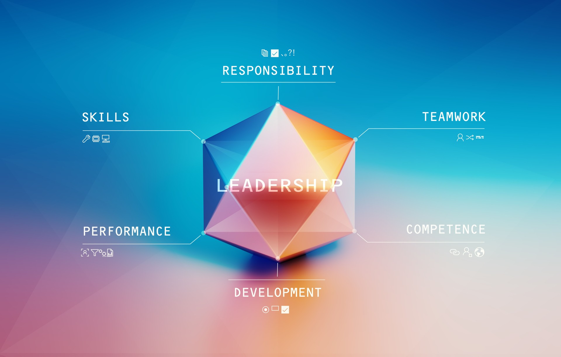Leadership Prism On Pink And Blue Background